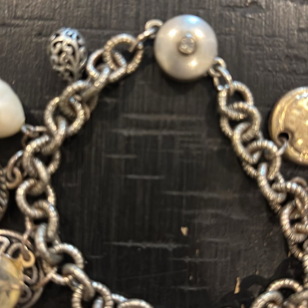 Chico's Mixed Metal Charm Bracelet Magnetic Clasp​​ - Picture 2 of 6